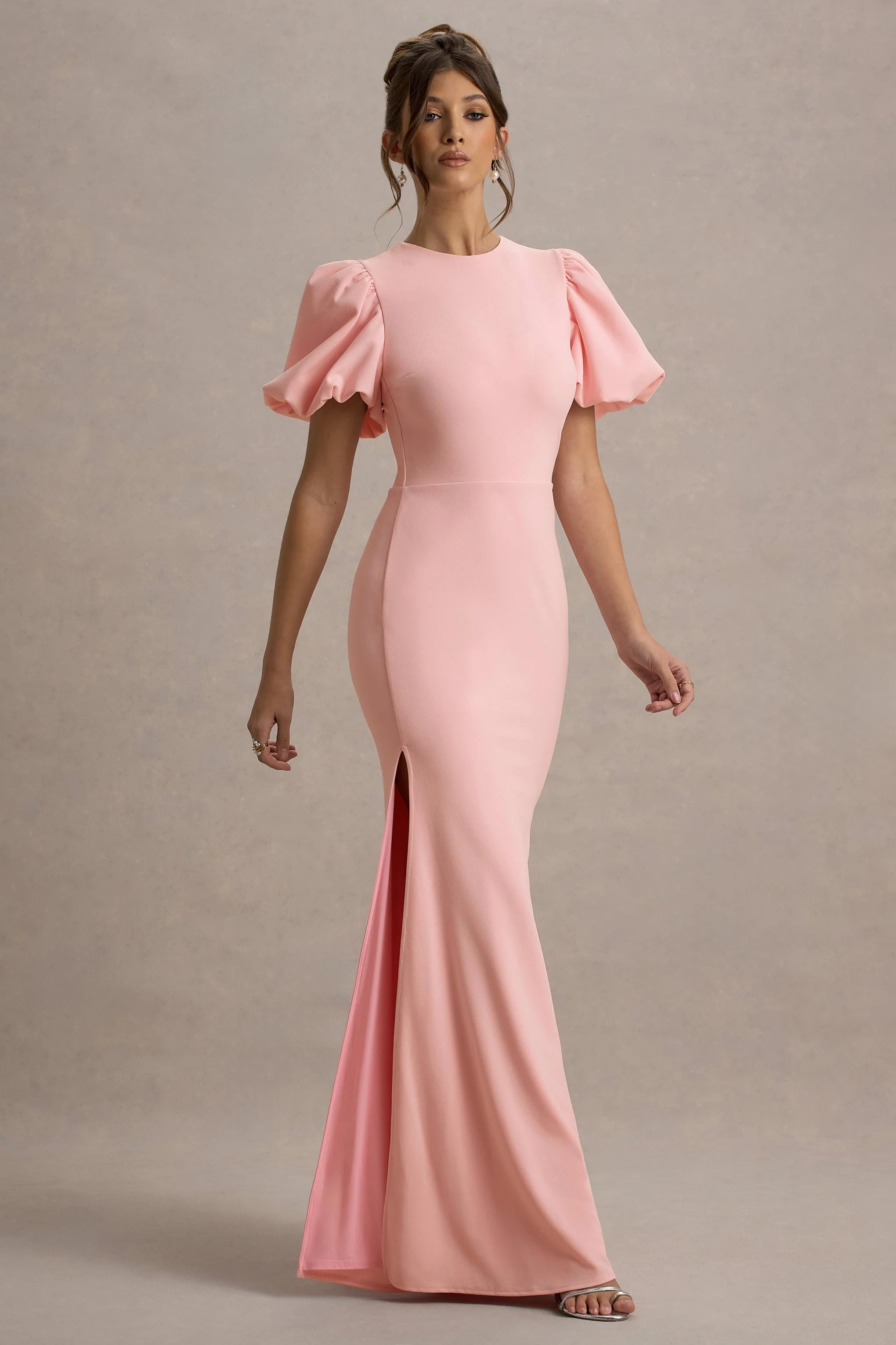 Love Letters Pink Puff Sleeve Maxi Dress