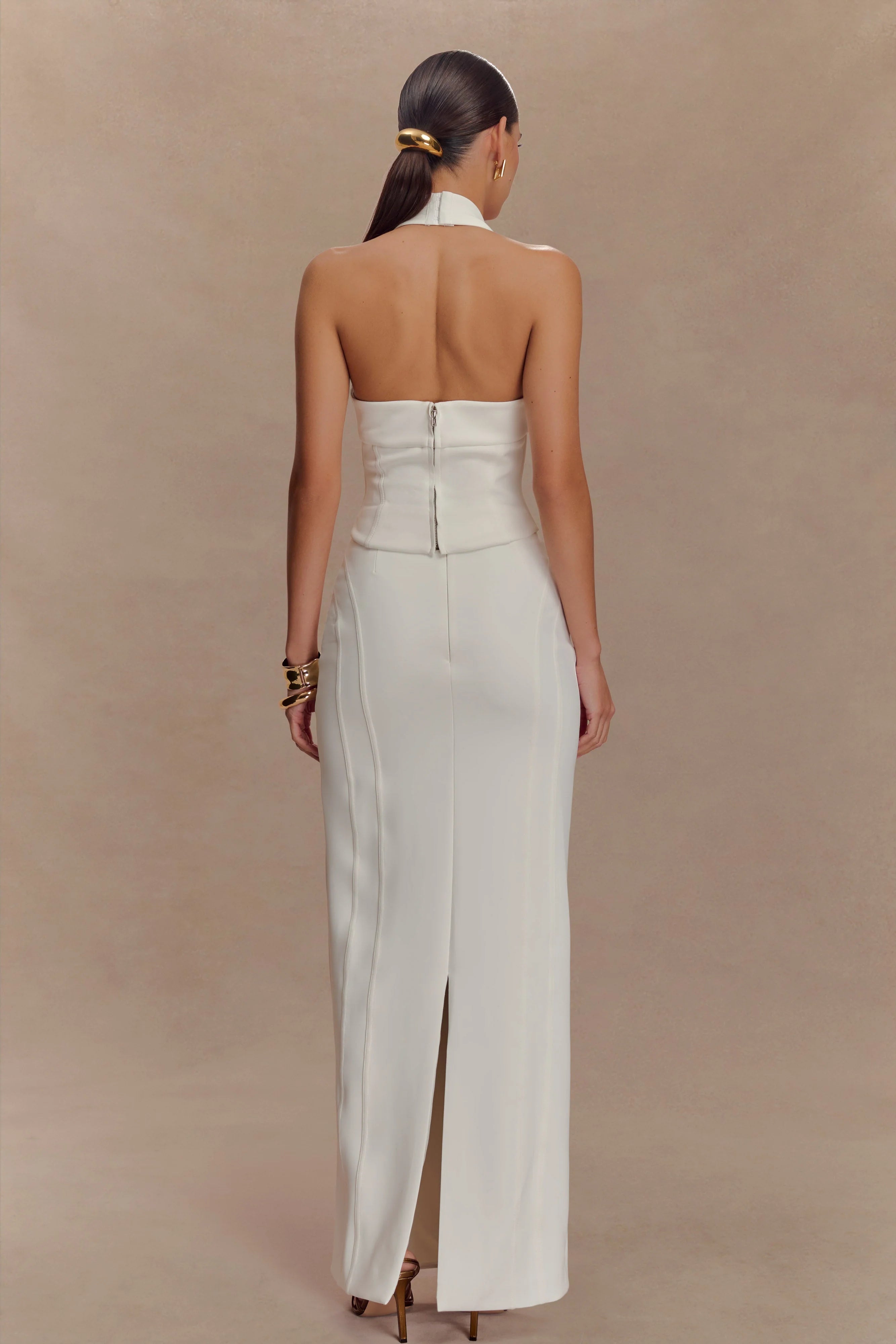 Meadow Corset Halter Top White