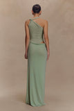 Edwina Knotted Mesh Maxi Dress Sage
