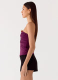 Hari Strapless Top Plum