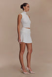 Indy Pointelle Knit Mini Skirt Ivory