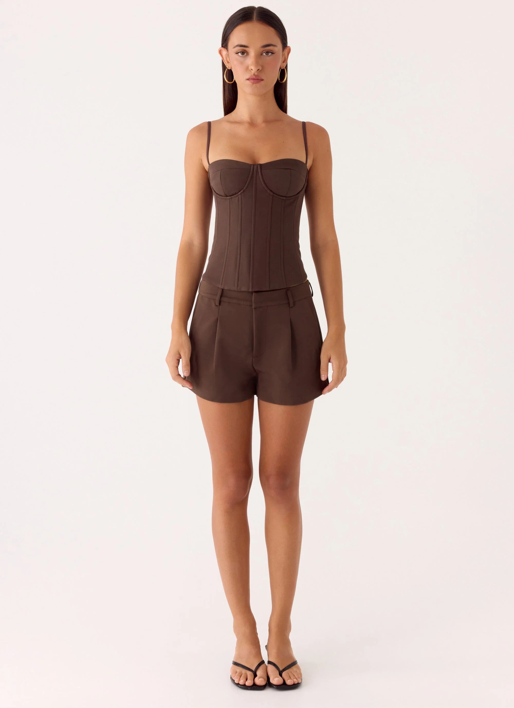 Asher Suiting Shorts Dark Chocolate