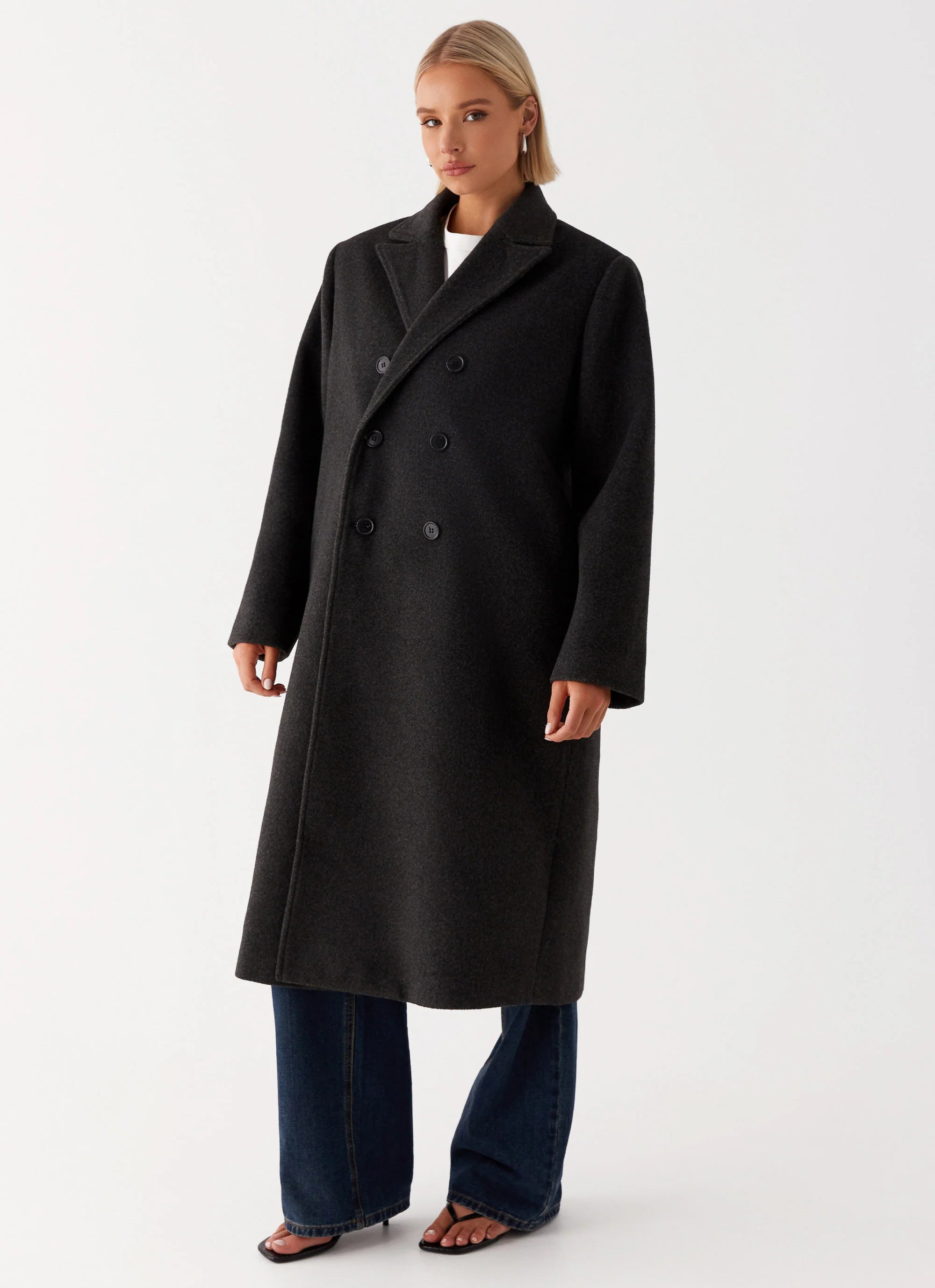 Gianni Double Breast Coat Charcoal