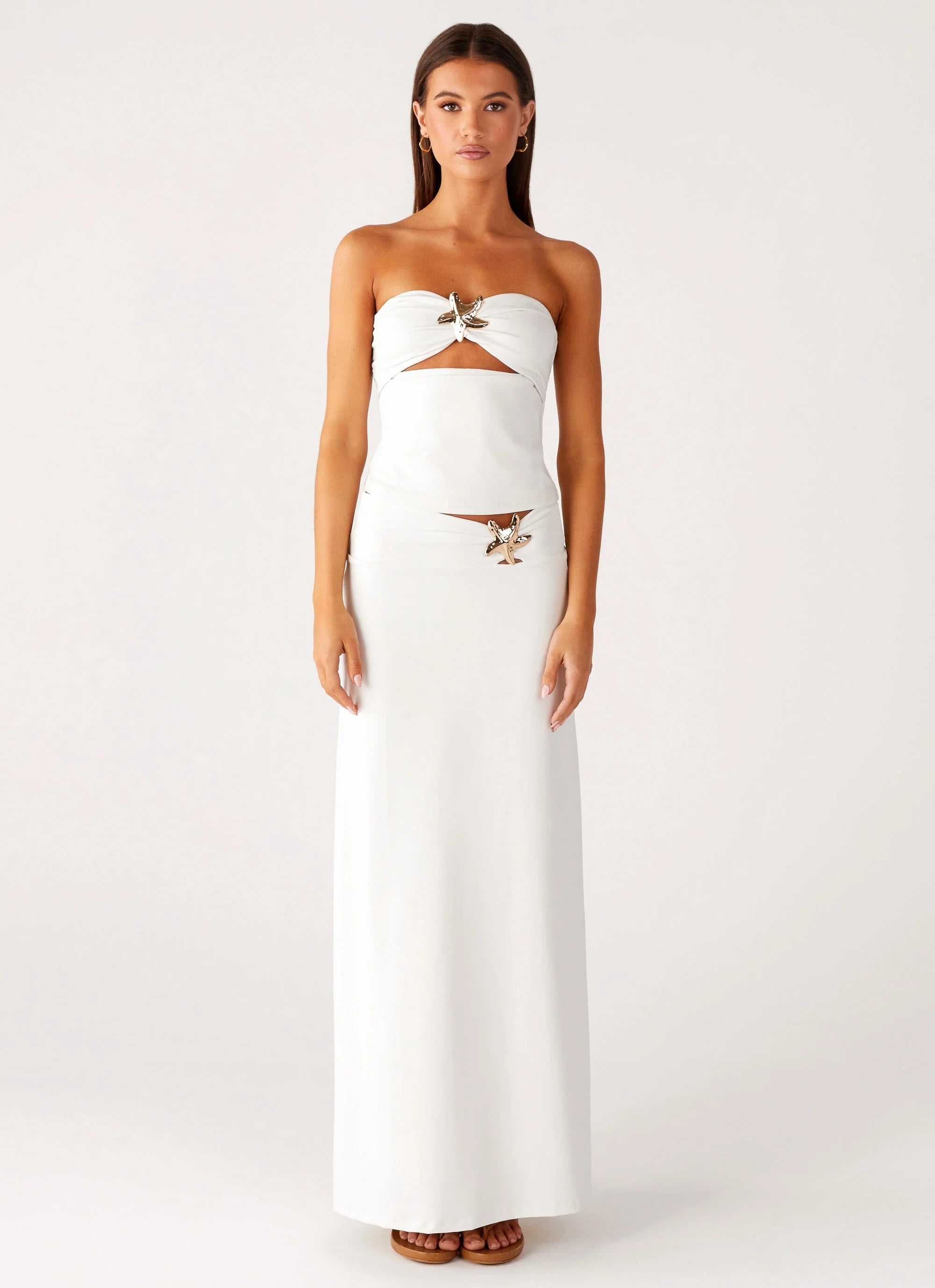 Shoreline Glow Strapless Top Off White
