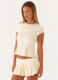 Landon Button Up Top Lemon