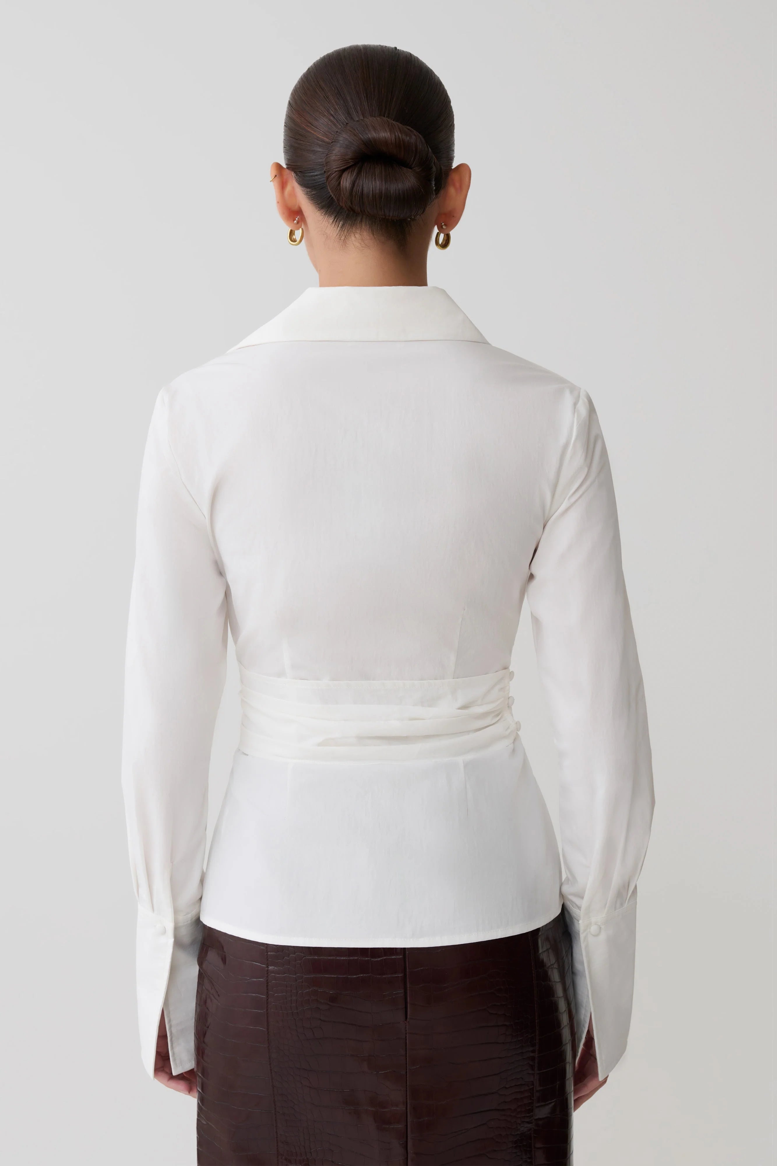Eugenia Wrap Cotton Shirt White