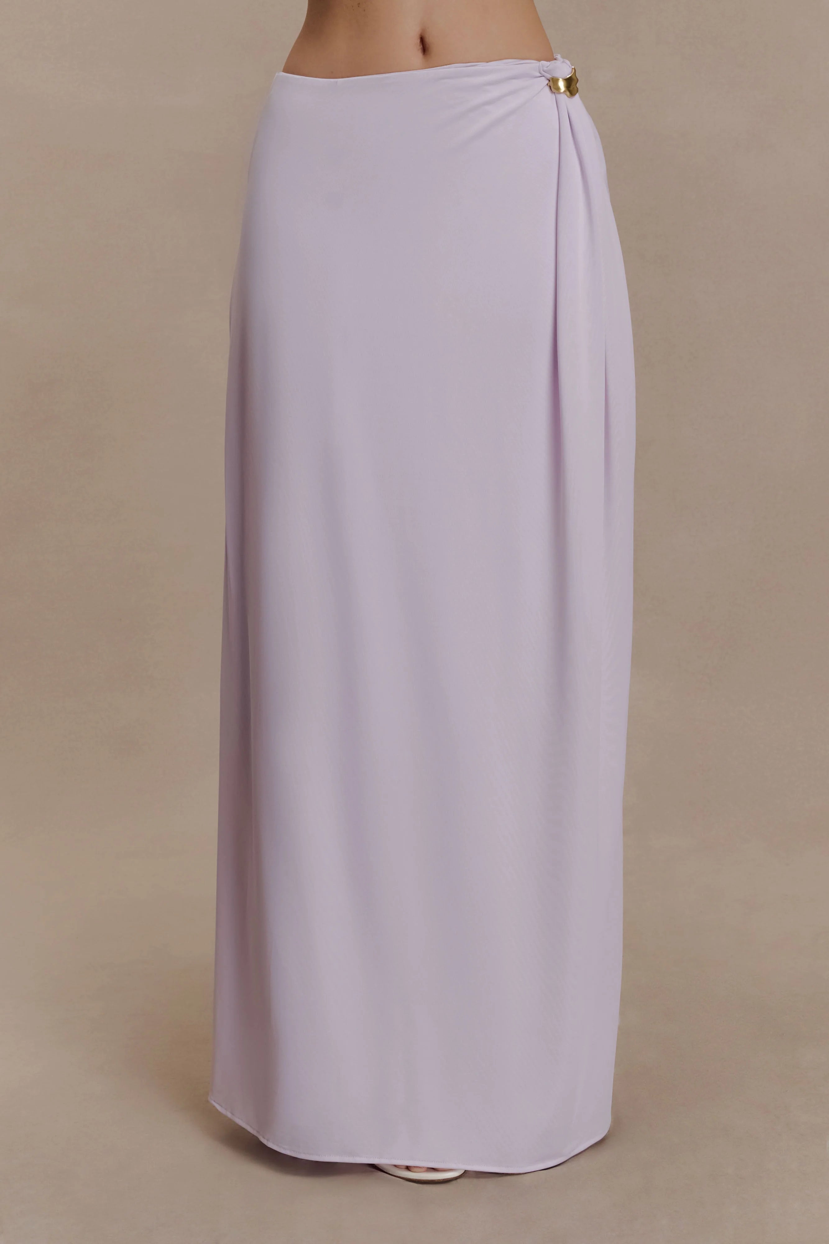 Bridget Slinky Maxi Skirt With Hardware Dusty Lilac