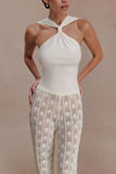 Angelika Twist Front Knit Top Ivory