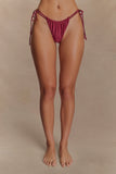 Memphis Beaded Bikini Bottom - Wine
