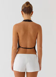 Altego Layered Backless Top Cool Chocolate