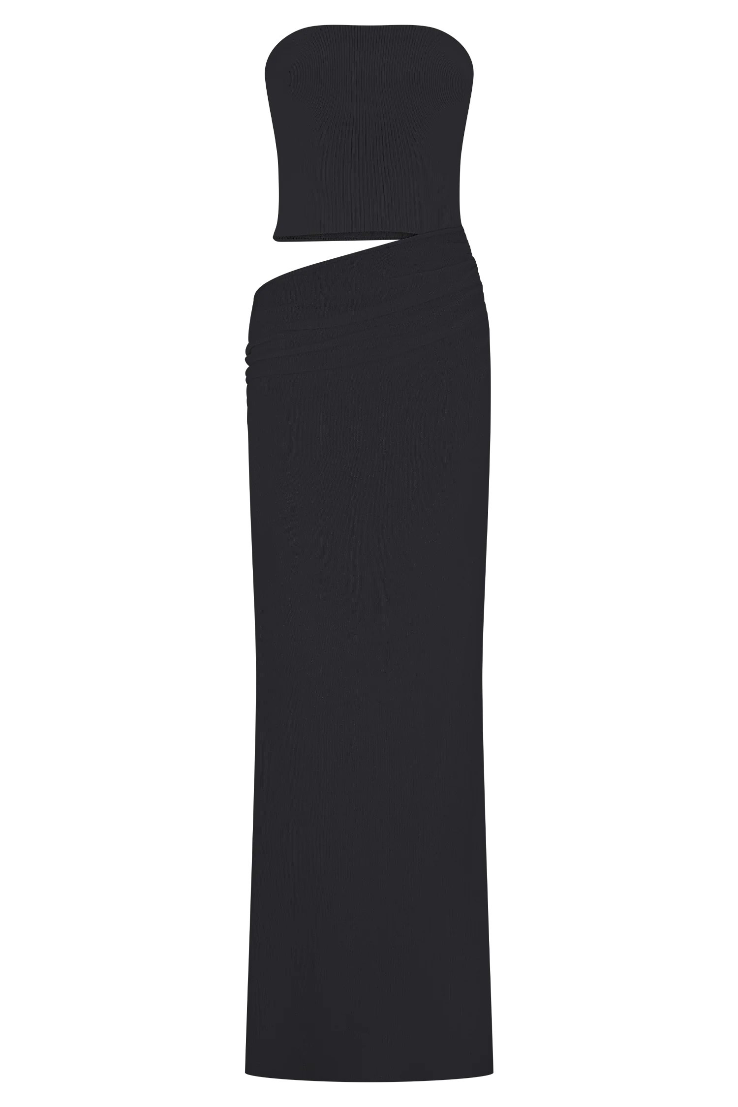 Jasiel Strapless Knit Maxi Dress Black