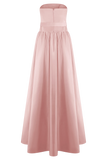 Florence Strapless Belted Maxi Dress - Baby Pink