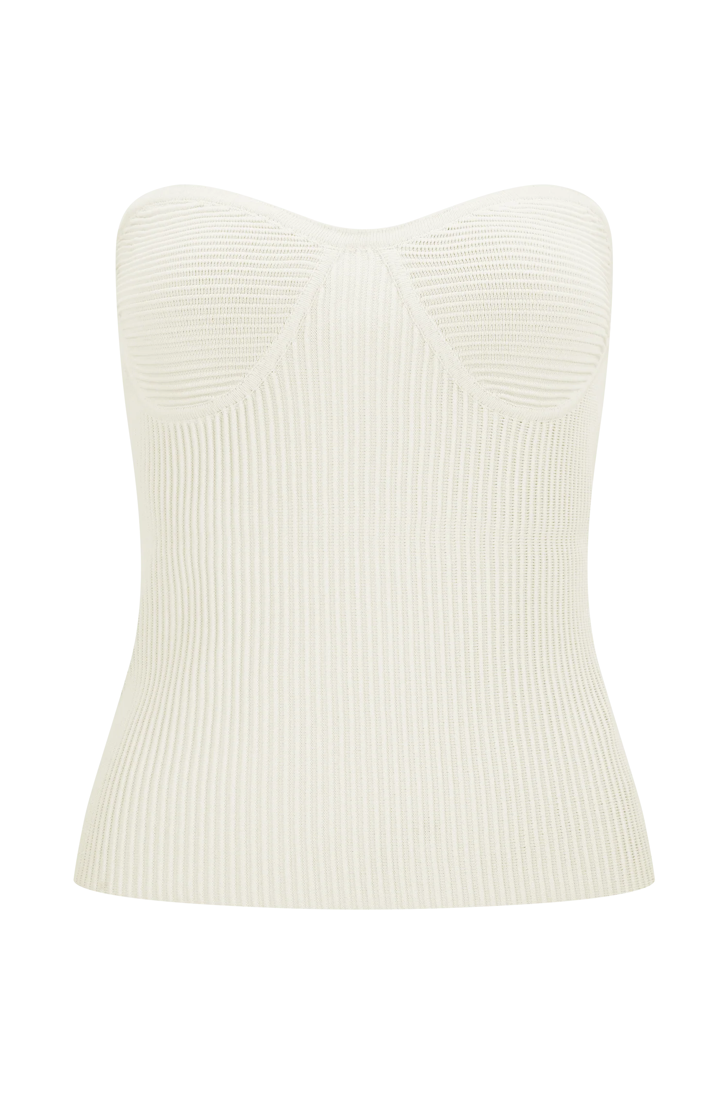 Elodie Strapless Cupped Knit Top Ivory