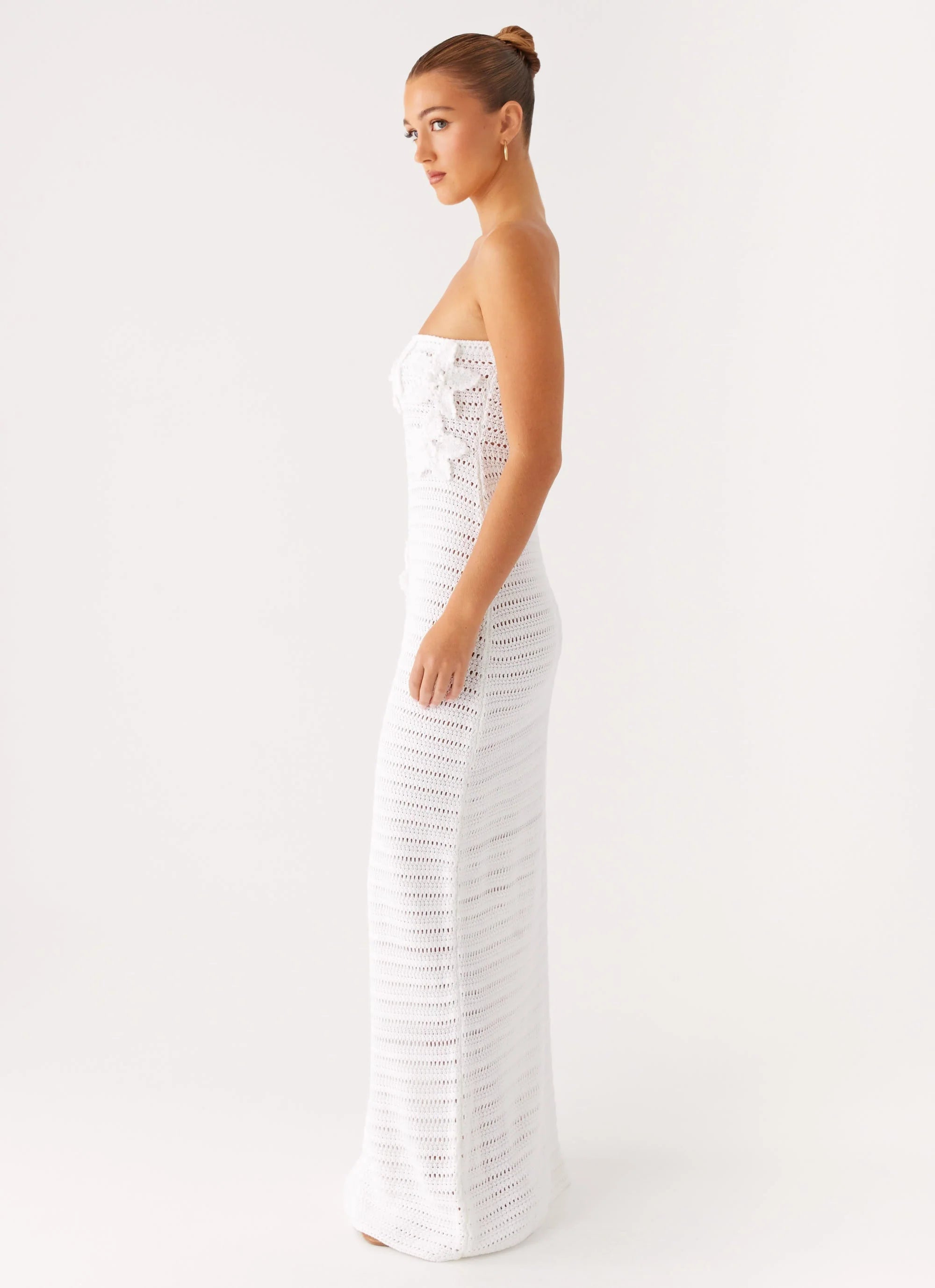 Diaz Crochet Maxi Dress White