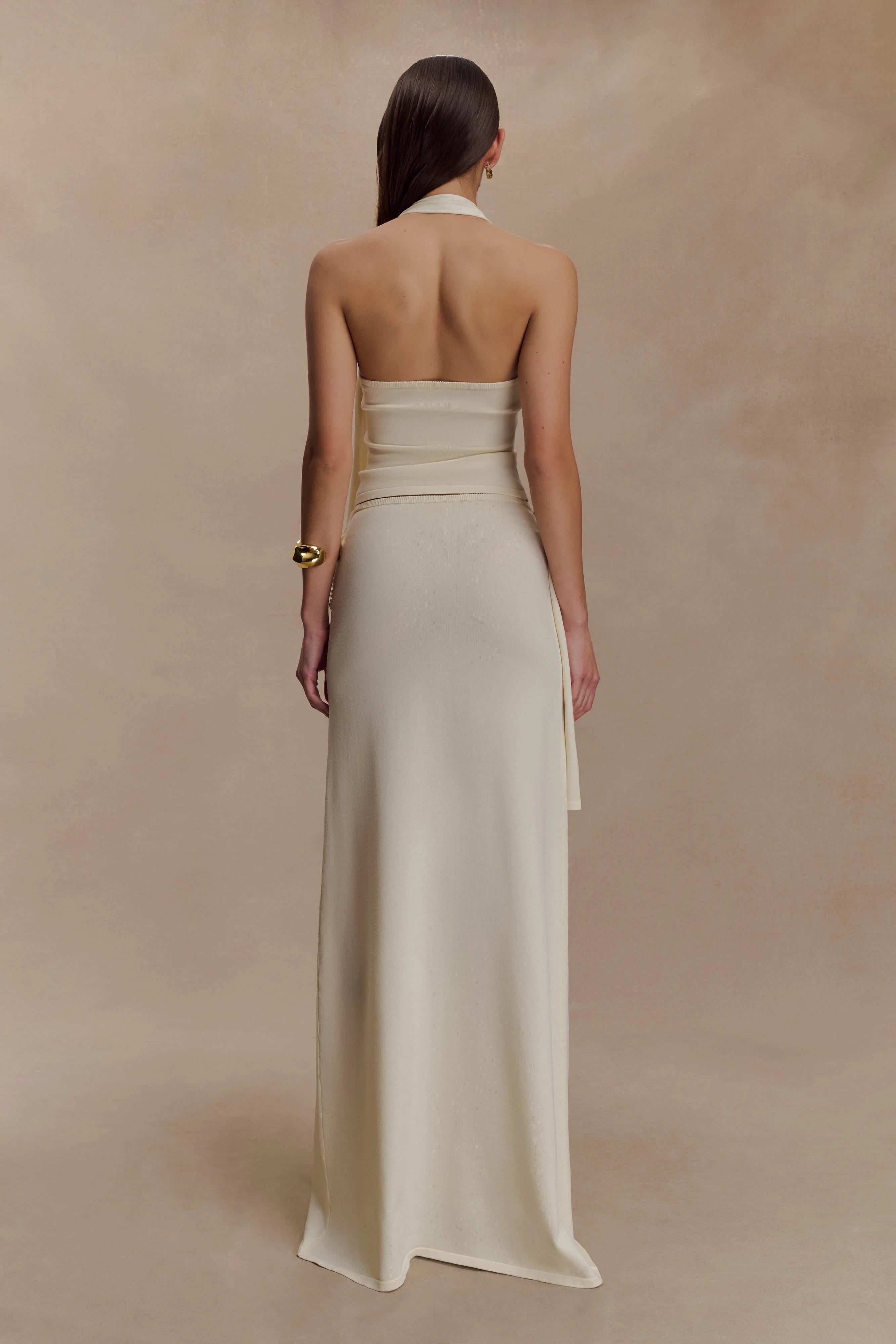 Bowie Low Rise Knit Maxi Skirt Ivory
