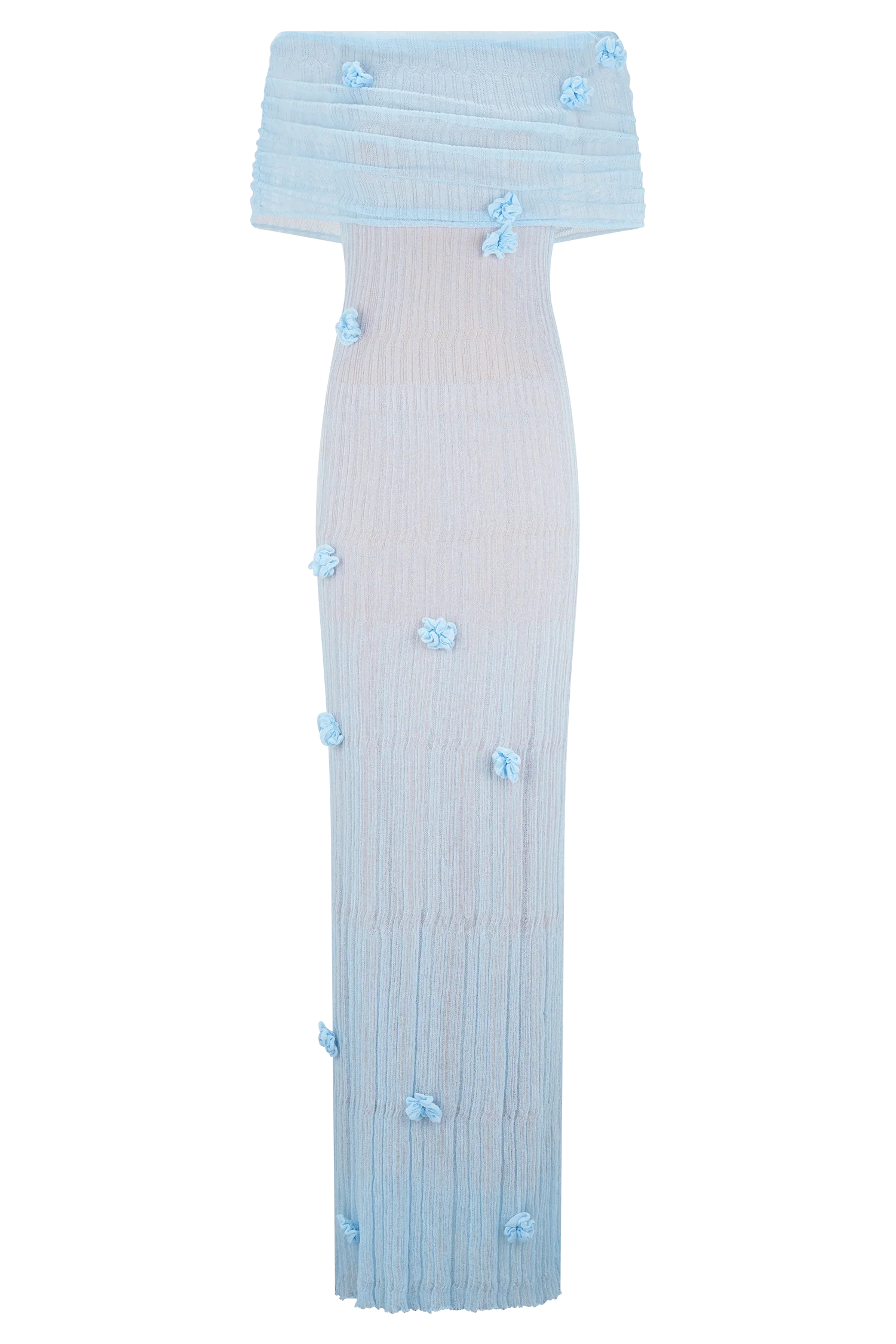 Brynn Orchid Knit Maxi Dress Baby Blue