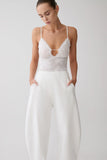 Jasper Sheer Plunge Lace Bodysuit Ivory