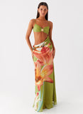Tropic Rush Cut Out Maxi Dress Jungle Floral