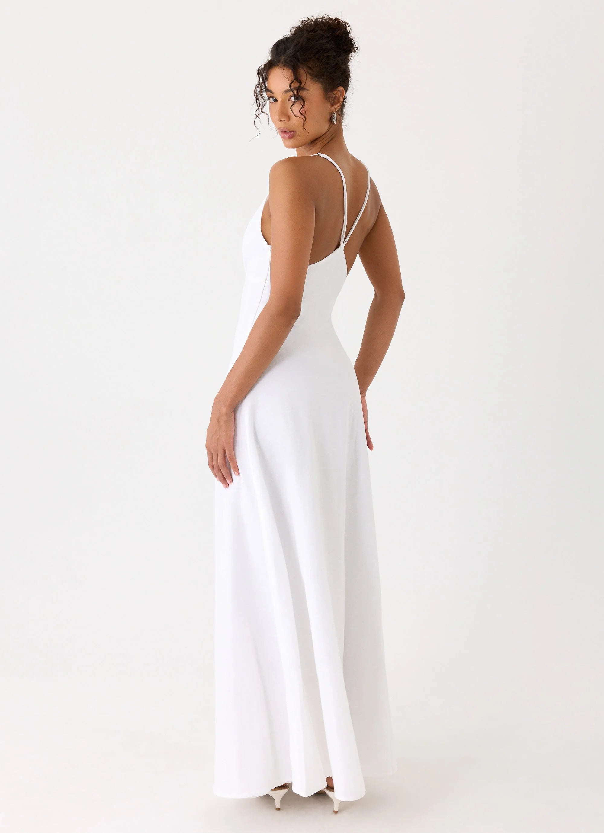 Calianna Linen Maxi Dress White