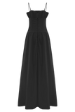 Janis Cotton Frill Maxi Dress - Black