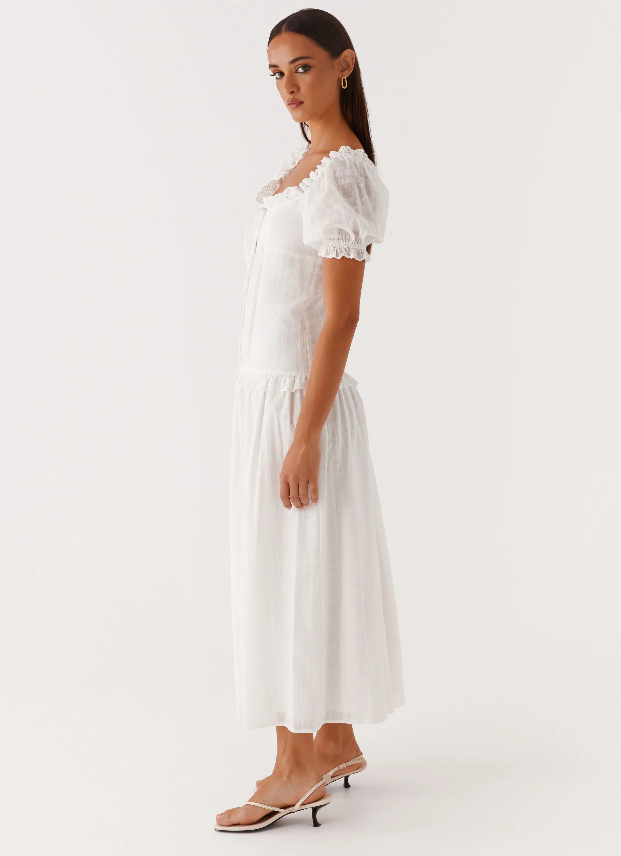 Hundred Percent Midi Dress White