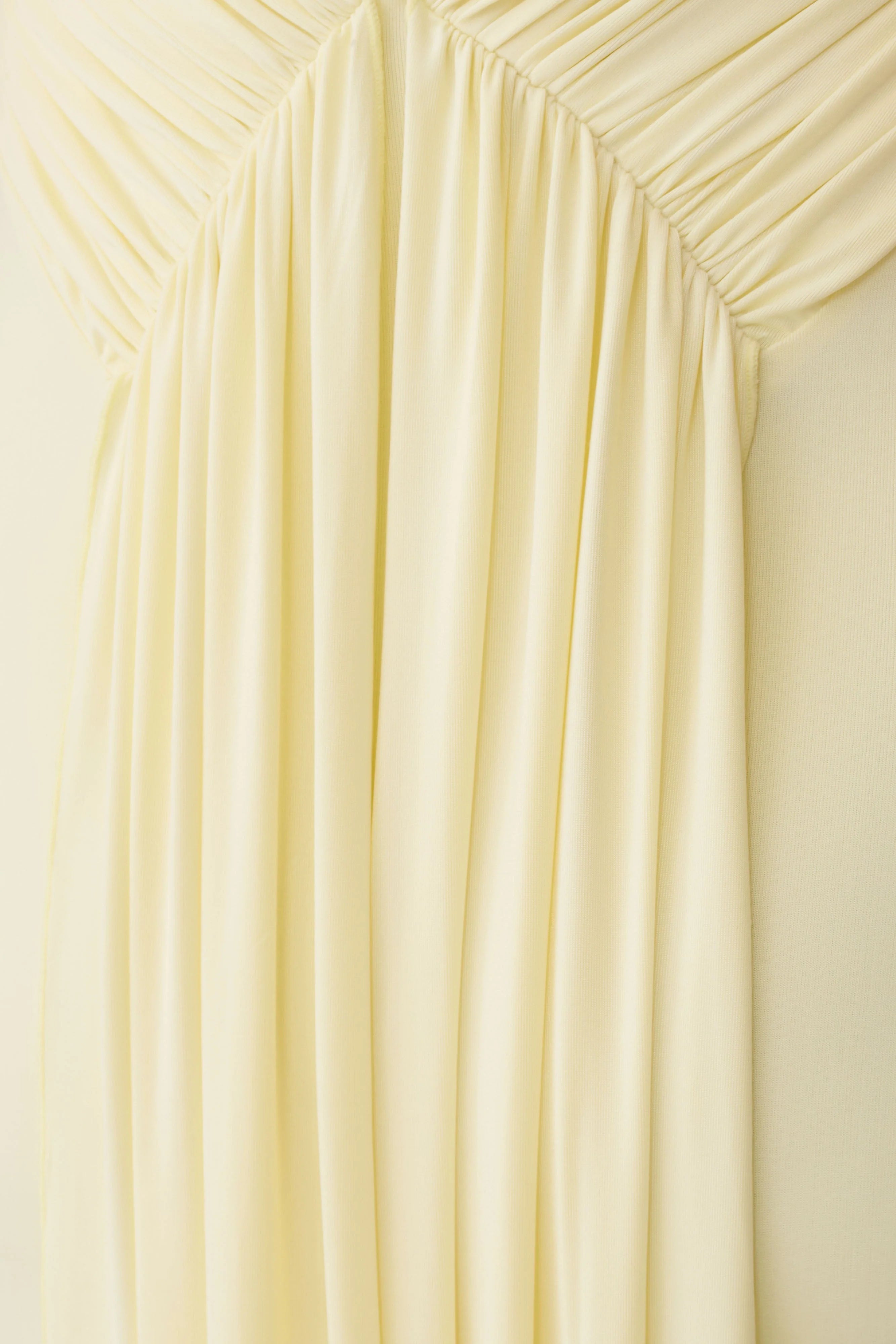 Maely Gathered Slinky Maxi Dress Lemon