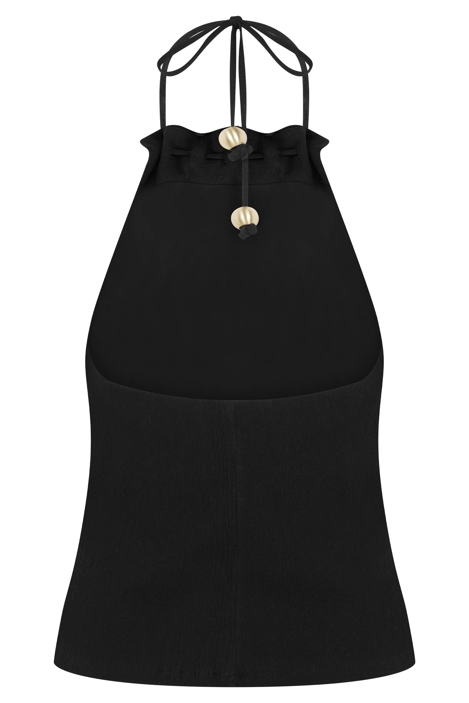 Abeda Cotton Top With Hardware Black