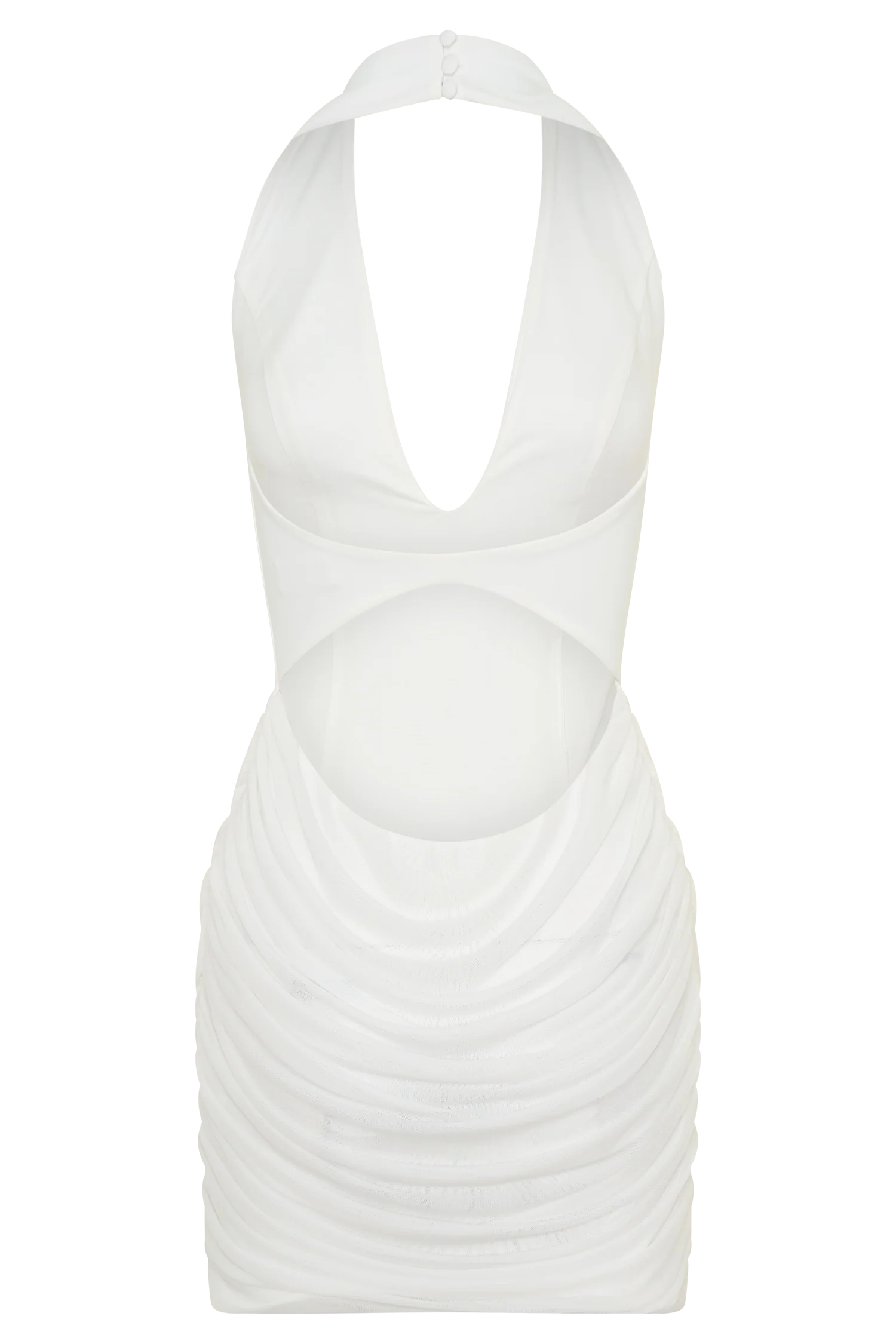 Anari Gathered Scuba Mini Dress White