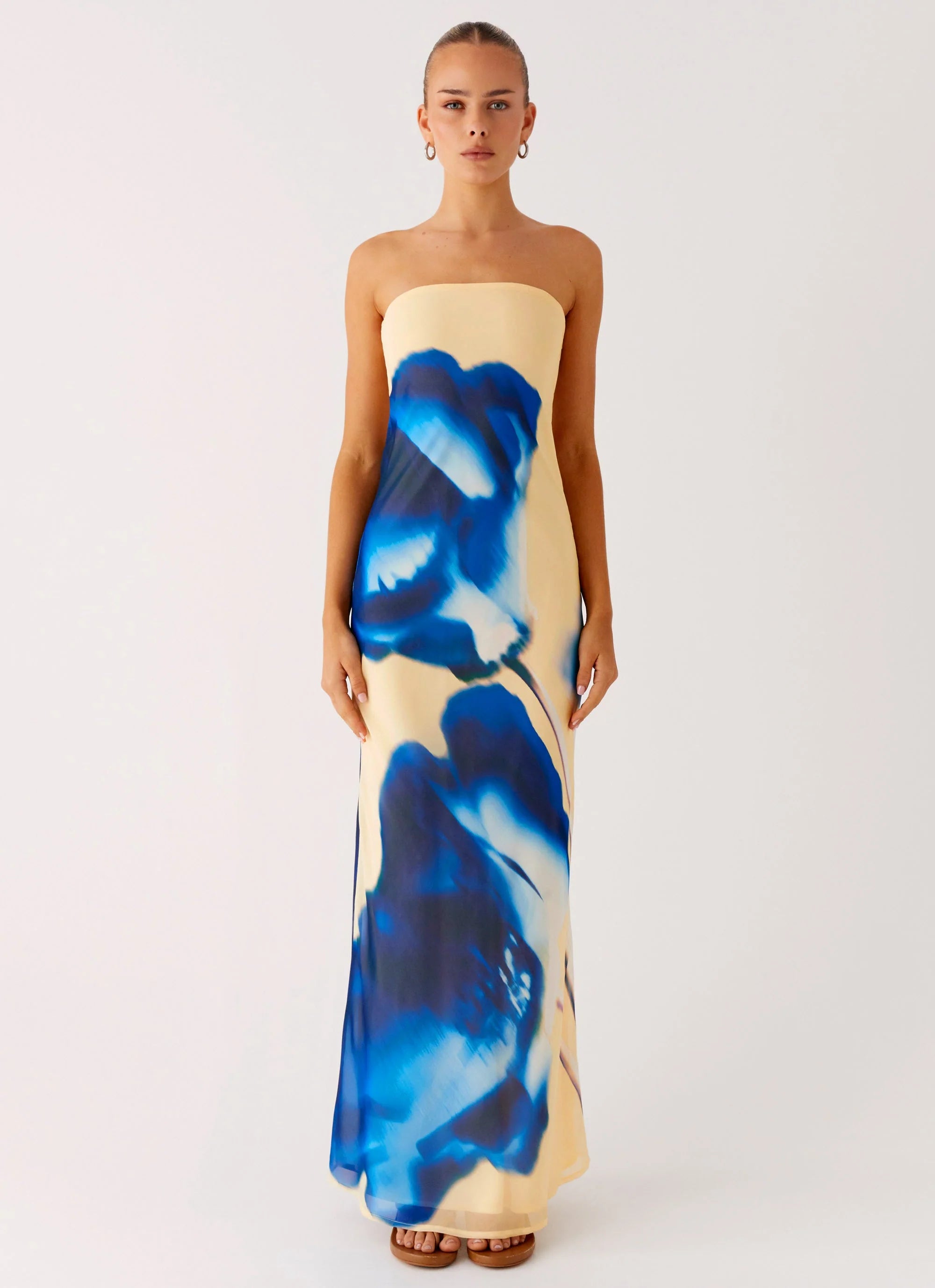 So You Say Strapless Maxi Dress Heirloom Floral