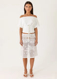 Yanna Midi Skirt White