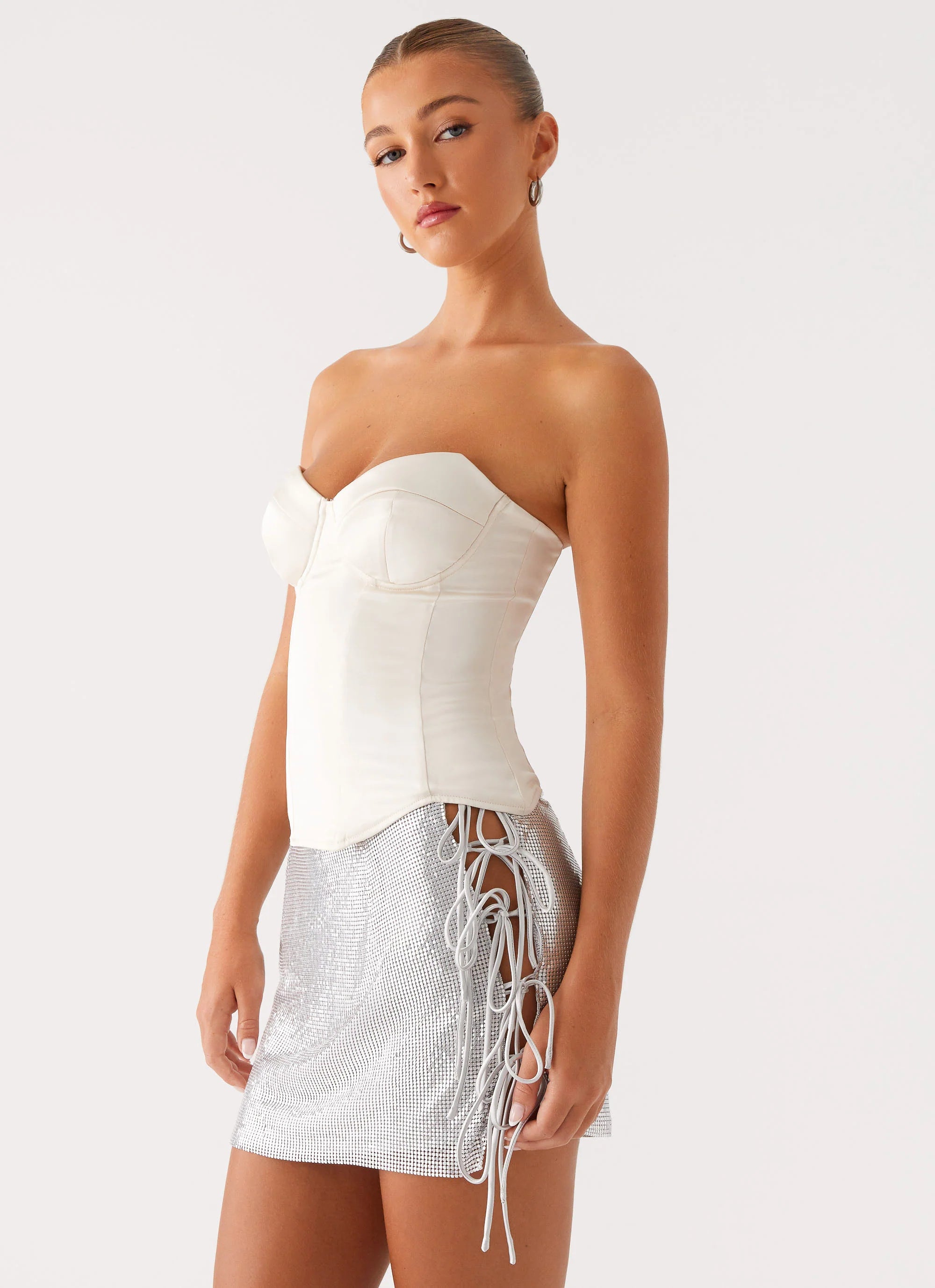 Radar Satin Corset Ivory