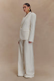 Jameson Cinched Linen Blazer Oat Marle