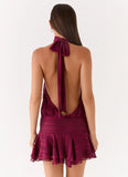 Willow Chiffon Mini Dress Plum