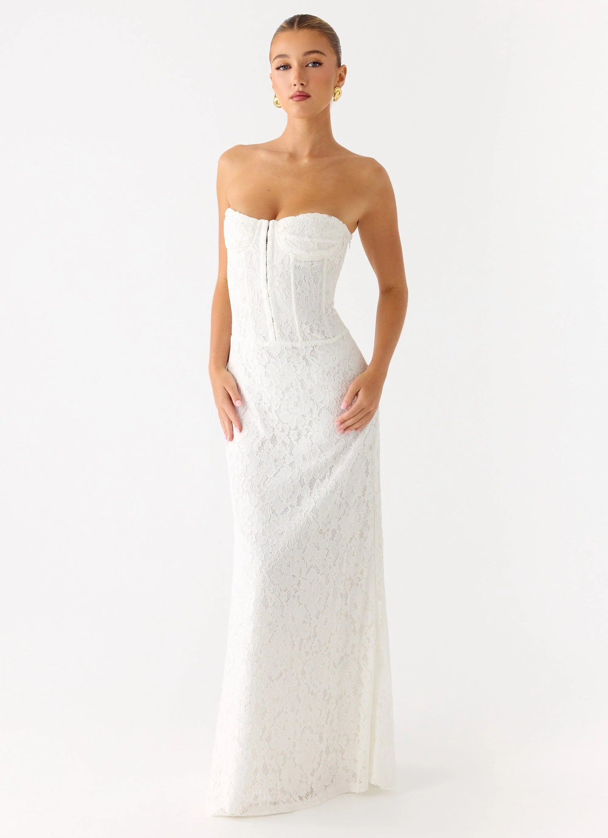 Already Know Lace Maxi Dress White
