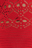 Solstice Off Shoulder Crochet Knit Maxi Dress - Blood Orange