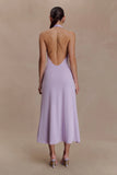 Genie Slinky Halter Midi Dress Lilac