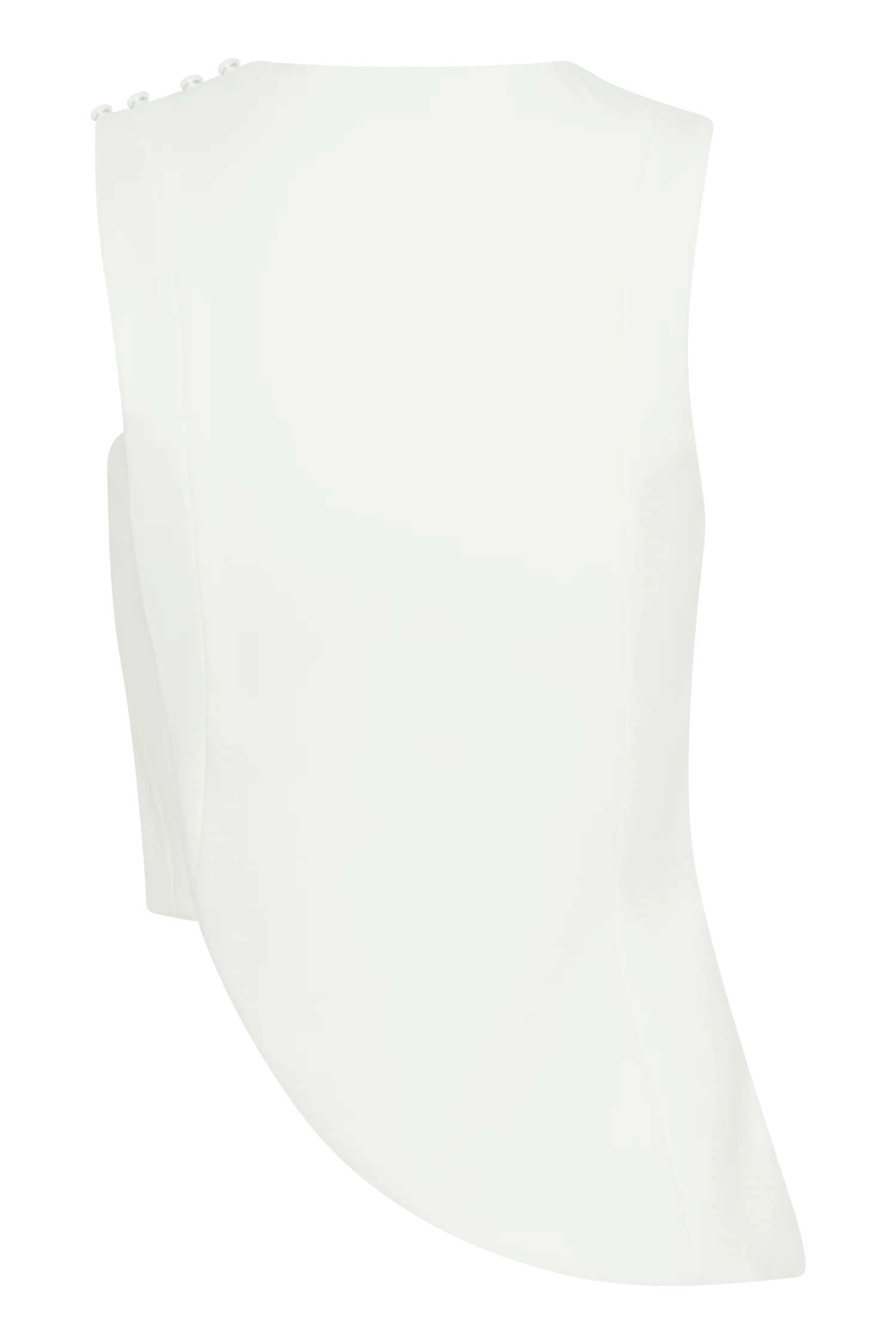 Astrid Asymmetric Sleeveless Suiting Top White