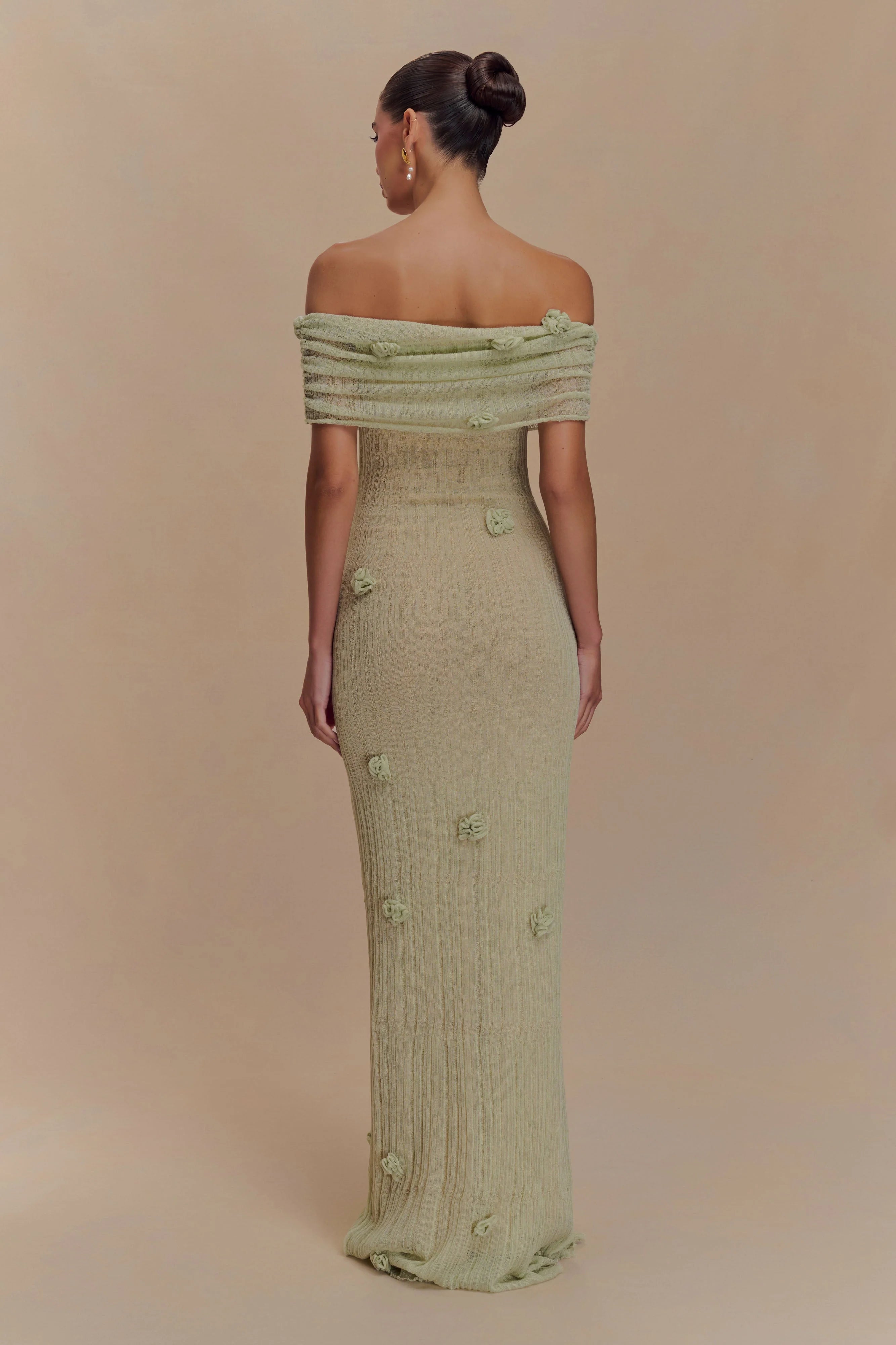 Brynn Orchid Knit Maxi Dress Pastel Green