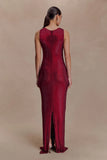 Magnolia Sleeveless Diamante Maxi Dress Wine