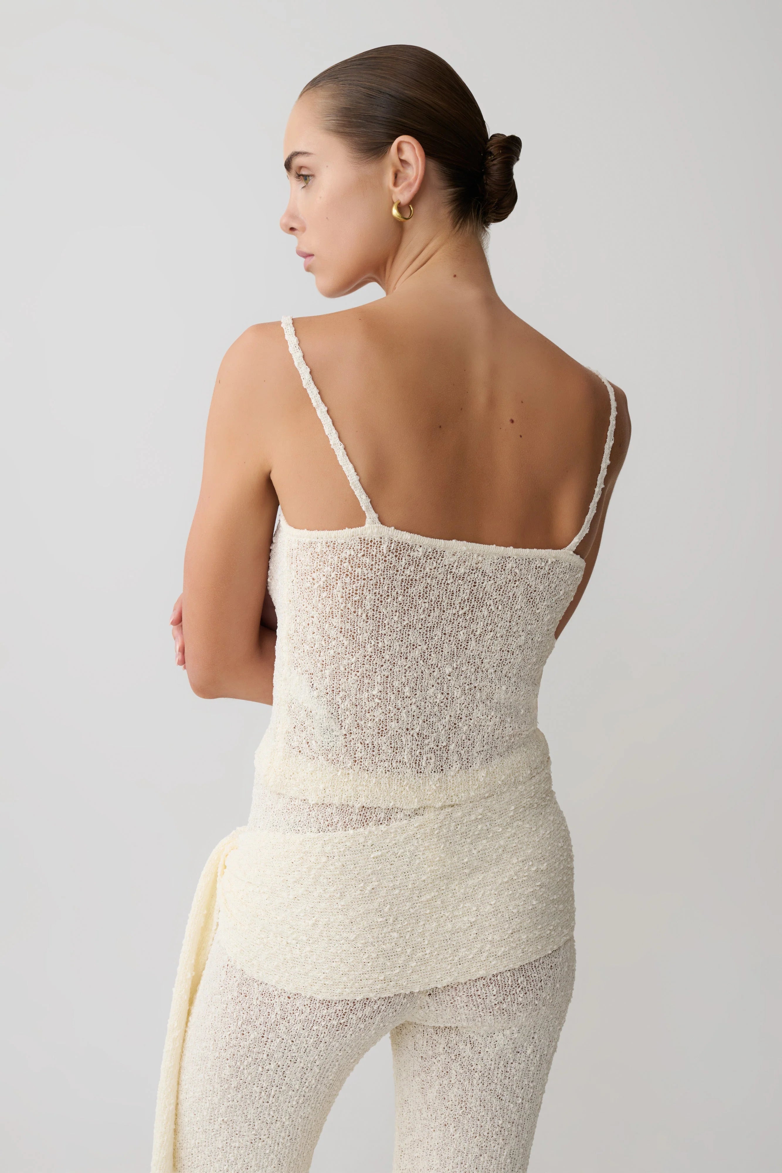 Mattais Boucle Knit Top Ivory