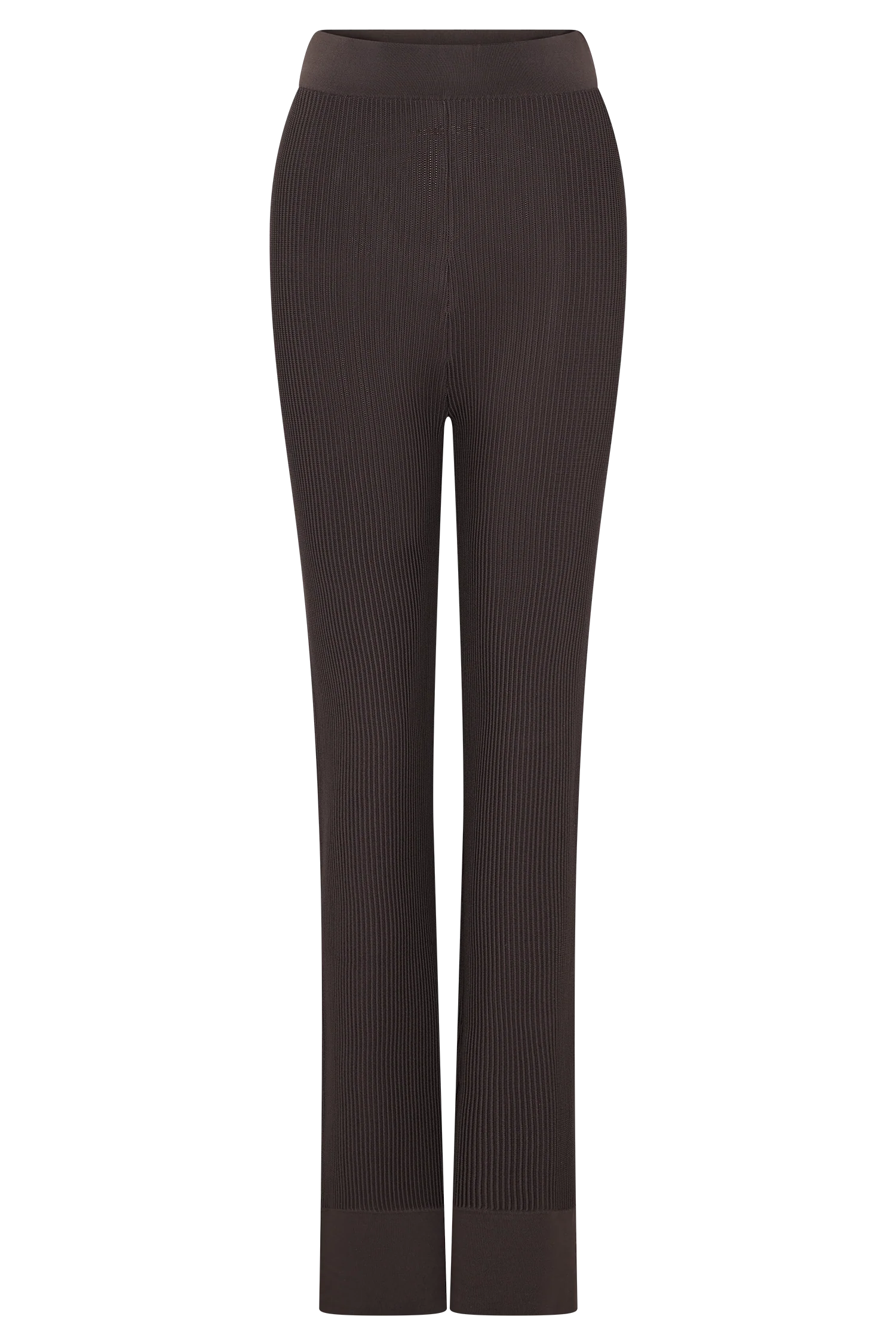 Elodie Ribbed Knit Pants Chocolate