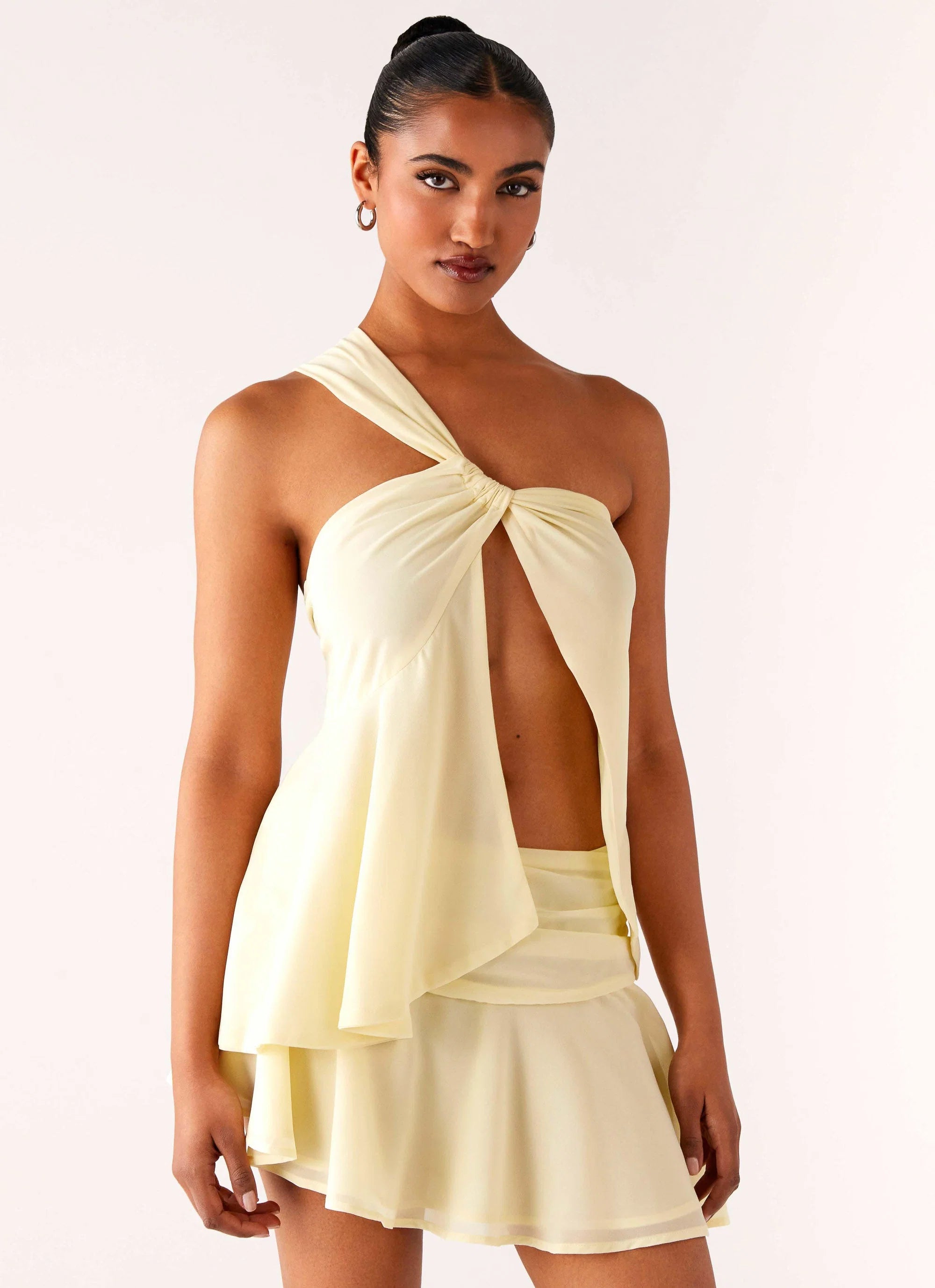 Delight Me Asymmetrical Top Yellow