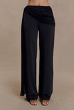 Aspyn Slinky Gathered Wide Leg Pants Black