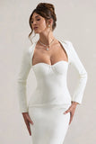 London Cream Sweetheart Maxi Dress With Volume Hem