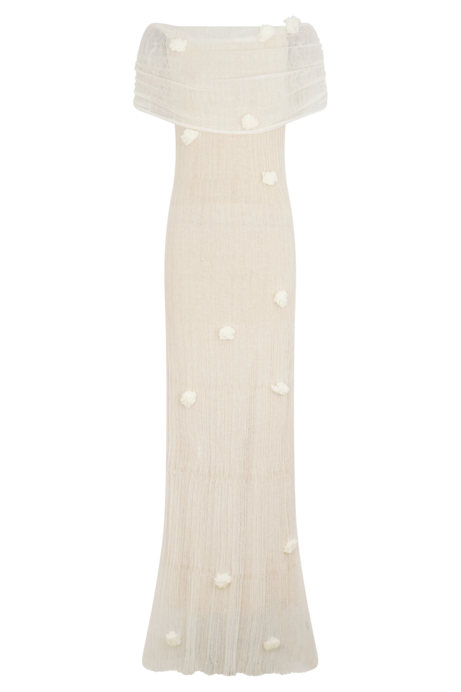 Brynn Orchid Knit Maxi Dress Ivory
