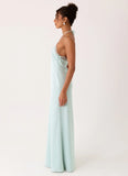 Samaria Halter Maxi Dress Aqua