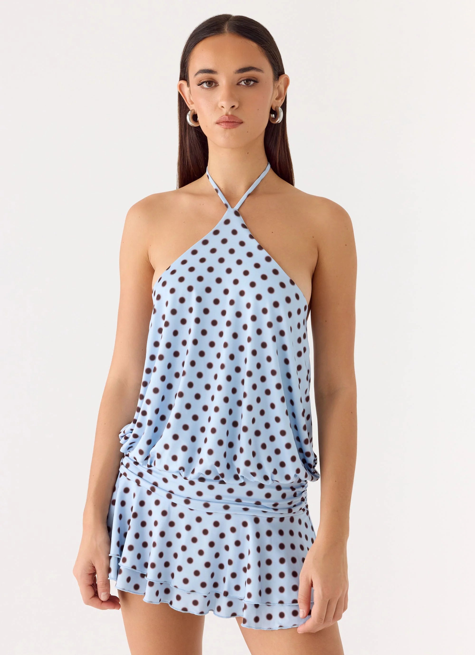 Keay Mini Dress Blue Mocha Dot