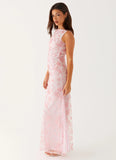 Moorey High Neck Maxi Dress Pink