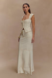 Loretta Denim Maxi Skirt Ecru