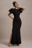 Love Letters Black Puff Sleeve Maxi Dress